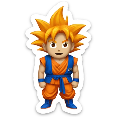 Goku with blue face sticker