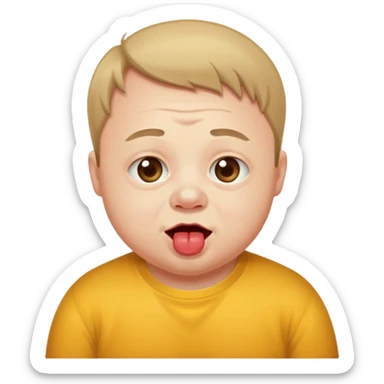 man with down syndrome drooling sticker