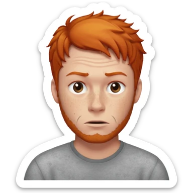 A ginger haired man raising his eyebrow in a questioning way sticker