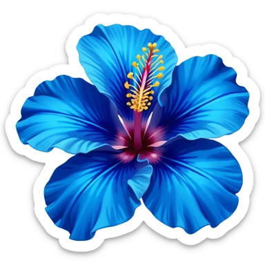 ultramarine hibiscus w cyan center (no yellow) sticker