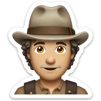 charles Ingalls brown hair and hat sticker