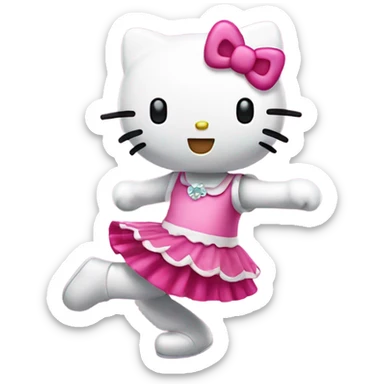Hello kitty dancing sticker