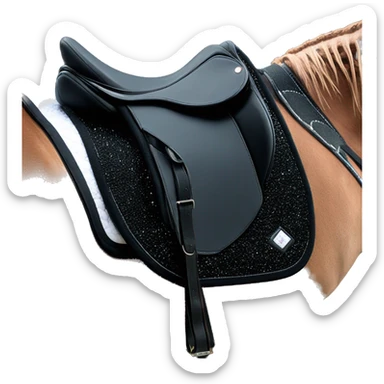 Saddle pad dressage color black with sparkle  sticker