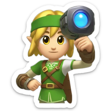 Link of Zelda with oculus quest white sticker