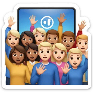 personas viendo una pantalla grande sticker