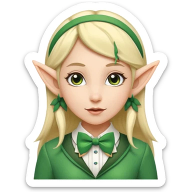female elf with bow tie sticker