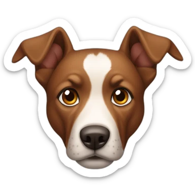 perro viejo marron con orejas grandes  sticker