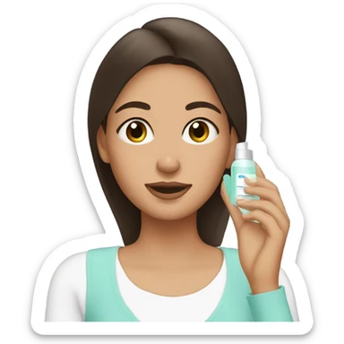 brunette white girl doing skincare sticker
