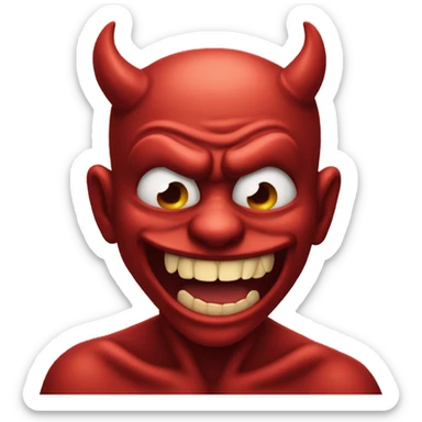 Devil emoji rubbing hands together while licking his lips sticker