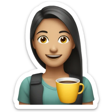 smiling girl with cup indoors sticker