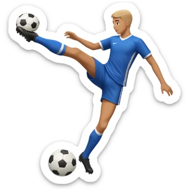Can you generate an Apple style emoji of a Rabona soccer shot. Just show the legs sticker