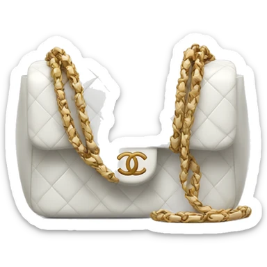 White chanel bag with gut sticker