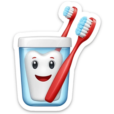 no pero osea de los cepillos, pasta hilo y así pero en color rojo  sticker