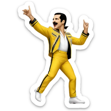 freddie mercury yellow jacket dance sticker