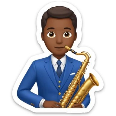 Saxophonist + blue suit sticker