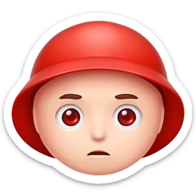 Red blood cell with low hemoglobin, looking tired with pale color sticker