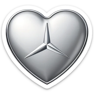 heart shaped Mercedes logo sticker