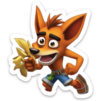 crash bandicoot woah sticker