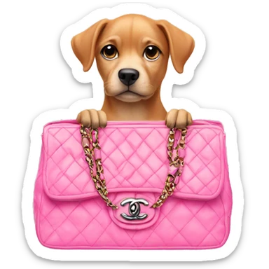 Dog in a pink Chanel bag sticker