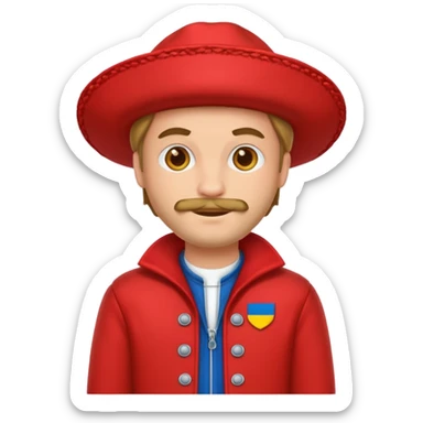 man with red dutch clothing sticker