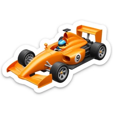 formula car toy orange sticker