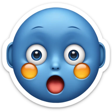 Blue emoji shocked sticker