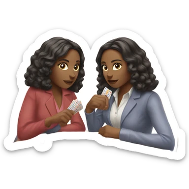 2 women playing bingo sticker