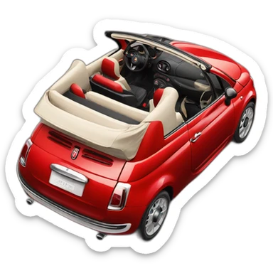 red fiat 500 convertible sticker