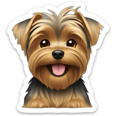 Yorkie riendo sticker
