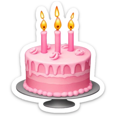 Light pink cake with candles  sticker