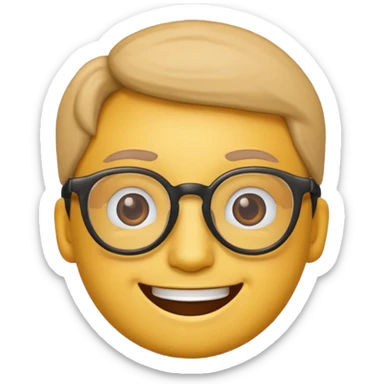 An emoji head with glasses based on the provided photo, variation 6. sticker