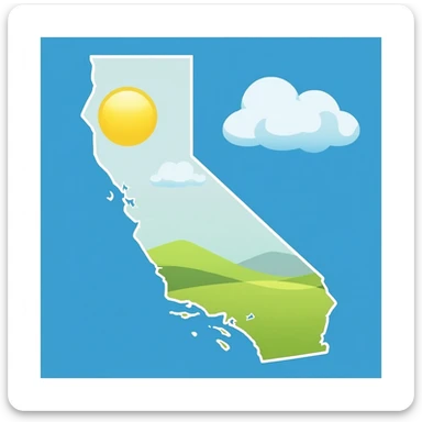 California state united states map sticker