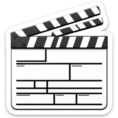 ultra-minimal clapperboard, single line drawing, geometric abstraction, bare essentials only sticker