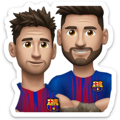 Messi qui embrasse ronaldo en disant siuuuuuuuuuu sticker