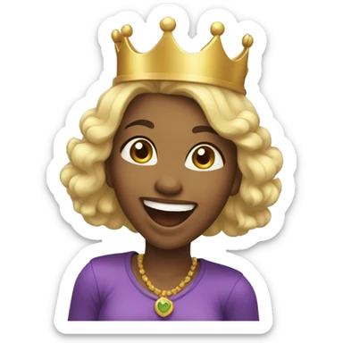 Cute Girl Queen Laughing sticker