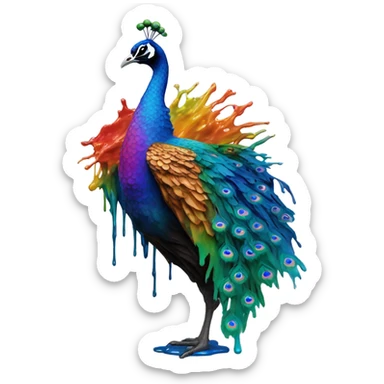 MSNBC peacock logo melted dead sticker