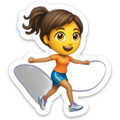 Girl jump roping sticker