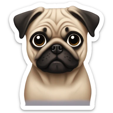 Pug with ariana grande sticker