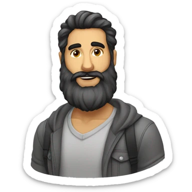 um pastore careca e com barba  sticker