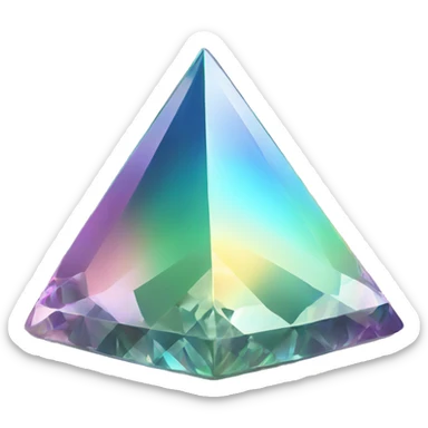 Pyramid-shaped 56-carat iridescent diamond crystal sticker