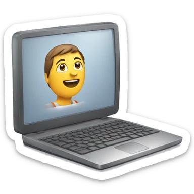 person typing on computer sticker