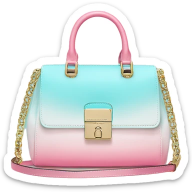 Realistic isolated tiffany blue ,ight pink,and light blue ombre Michael Kors Handbag.  sticker