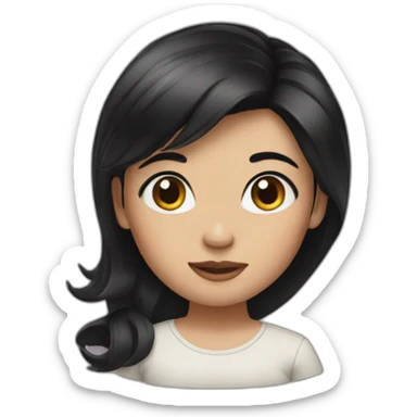 A girl with black hair sticker
