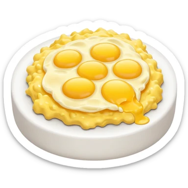 pile of scrambled eggs, simple, clear, vibrant yellow sticker