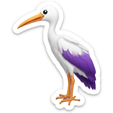 Purple stork sticker