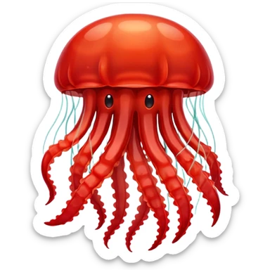 Red jellyfish sticker