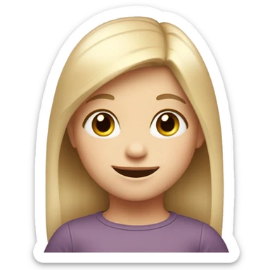 4 year old pale girl with straight hair standing up smiling sticker