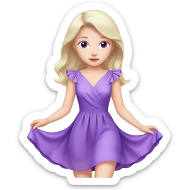 purple pastel dress sticker