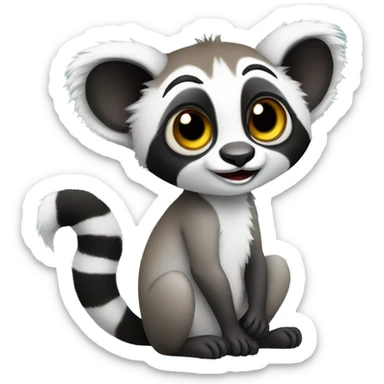 cute lemur sticker