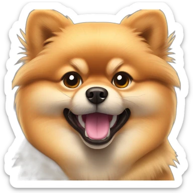 a muscular pomeranian spitz showing its muscles sticker